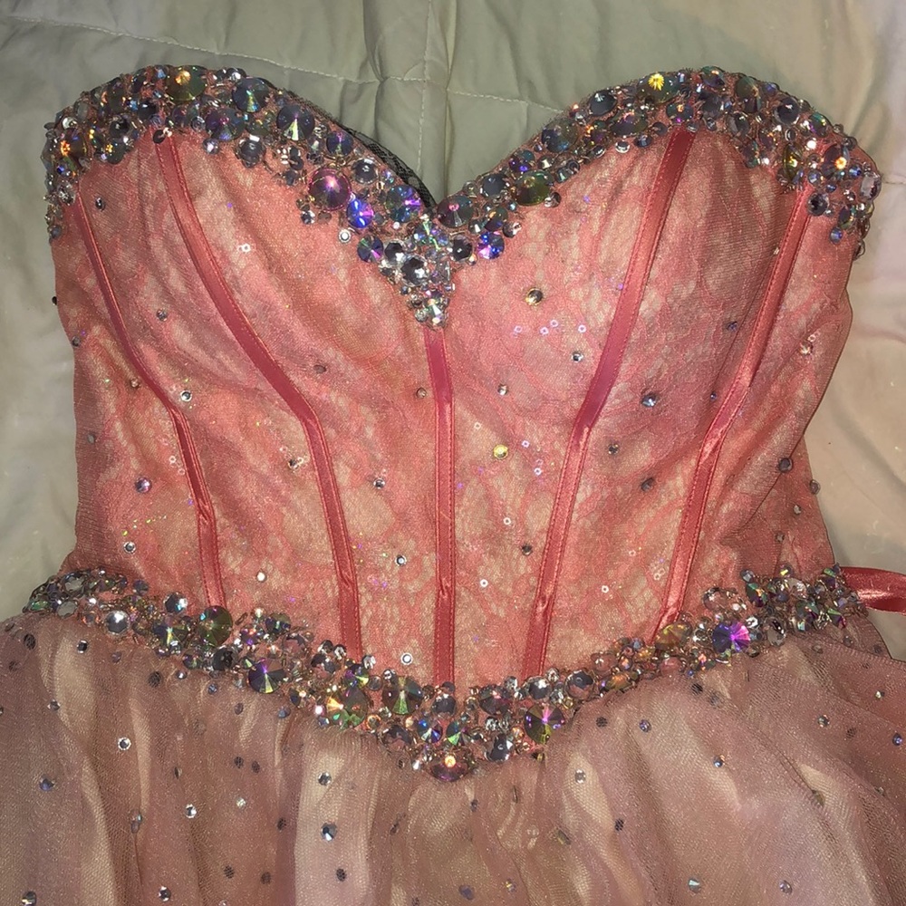 Baby Pink Alyce Paris Corset Homecoming dress